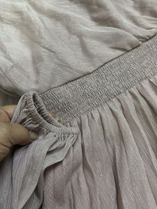 Elegant Lavender Shimmery Party Pleated Midi Dress