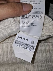Cream Cropped Knit Sweater