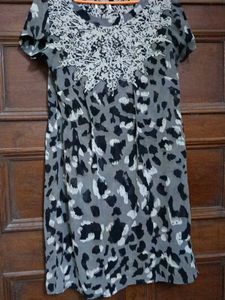 Animal Print Sequence Cocktail Formal Dress