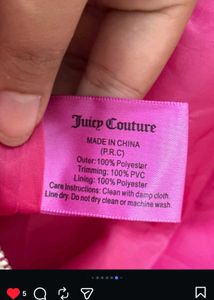 juicy couture Hot Pink Velvet Bow Tote Bag