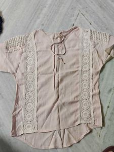Boho Lace Trim Tunic Top