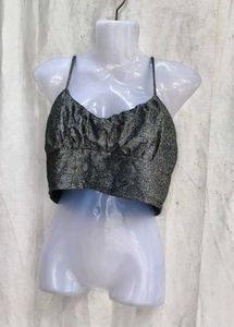 I. Sparkly Cropped Camisole Top