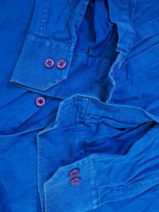 Blue Long Sleeve Button-Down Shirt