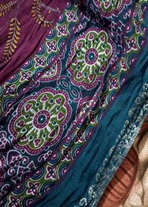 Beautiful mul cottan Purple Floral Saree