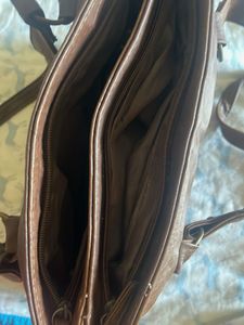 Classic Brown Faux Leather Shoulder Bag
