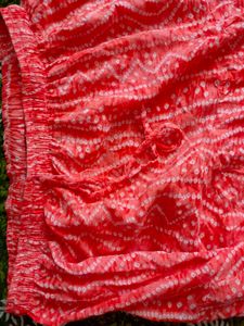 Beautiful Orange Bandhani Skirt