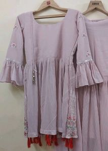 Elegant Lilac Kurta Set with Sharara