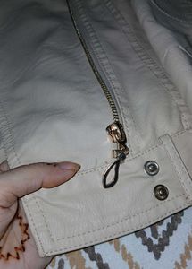 Stylish Cream Moto Jacket