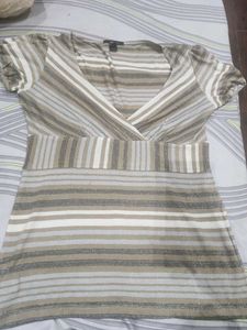 Striped V-Neck Top Mango XL