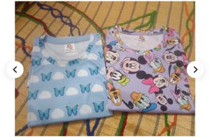Cute Cartoon &amp; Butterfly Print T-Shirts (2 Pack)
