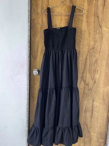 Black Tiered Midi Dress