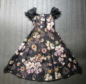 Elegant Floral Print Puff Sleeve Dress