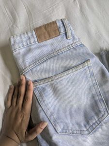 Light Blue Flared Denim Jeans