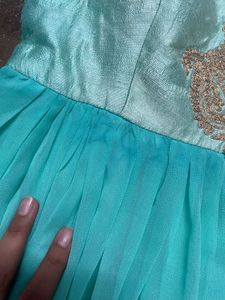 Cyan Heavy Anarkali Suit Set