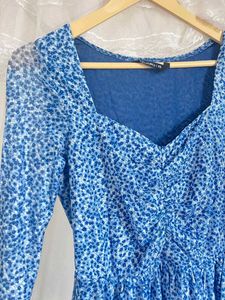 Blue Printed Dress