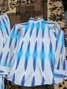Blue &amp; White Print Matching Set