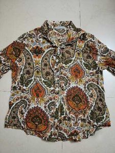 Paisley Print Button-Up Shirt