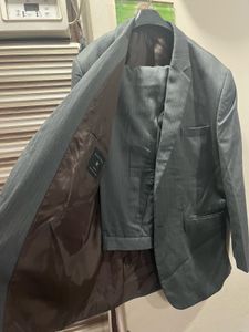 Men's Grey Striped Suit 2 pcs