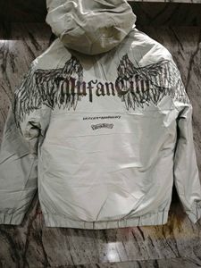 Stylish Light Grey Hooded Jacket