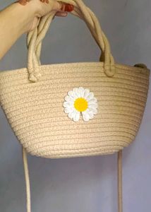 Cute Daisy Straw Tote Bag