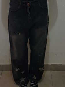 charcoal wash star jeans