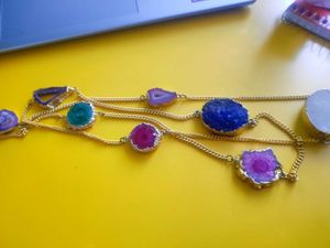 Agate Long Gemstone Necklace