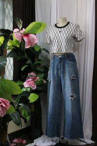 Adidas Patterned Crop Top