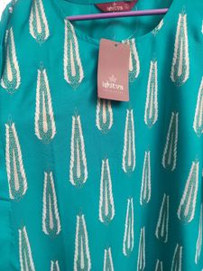 Branded Ishitva Kurti Sea Green Color