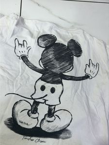 Cream Mickey Mouse Graphic T-Shirt