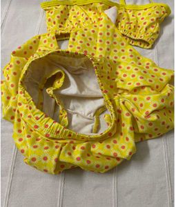 Cute Kids Yellow Polka Dot Swimsuit