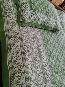 Green handblock Bedsheet
