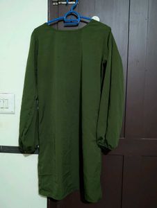 Olive Green Long Sleeve Tunic Top