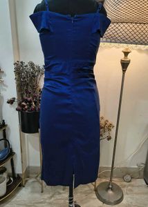 Elegant Royal Blue Ruched Dress