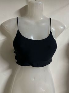 Black Spaghetti Strap Crop Top