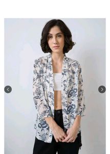 Floral Print Chiffon Kimono Shrug