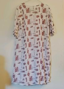 White Dress with Abstract Print