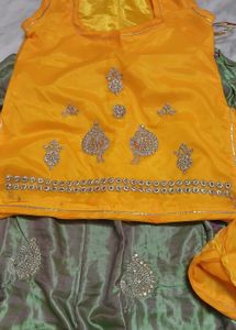 Yellow and Green Rajputi Dress