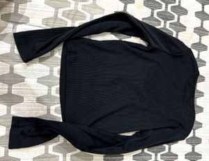 Black Ribbed Cut-Out Crop Top