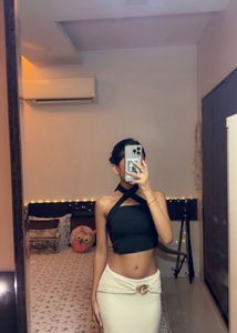 Stylish Black Halter Neck Crop Top