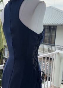 Elegant Navy Blue Sleeveless Maxi Dress
