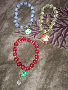 (set of 3)Cute Panda Charm Bracelets Se