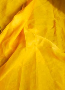 Bright Yellow Dupatta with Silver Border