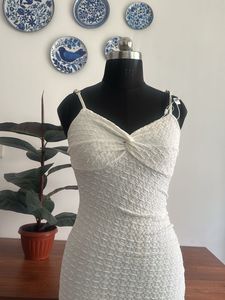 Chic Textured White Mini Dress