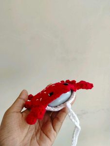 Crocheted Red Crab pouch/ bag charm