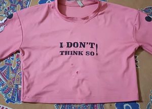 Pink Graphic Crop Top