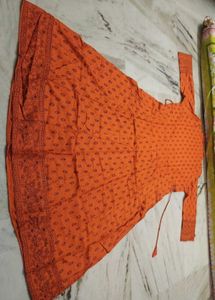 🍊Orange Anarkali Kurta