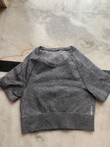 Grey Crop Athletic Top