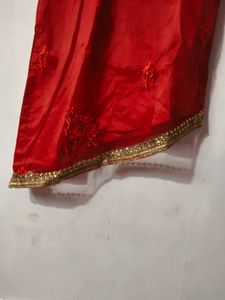 Red Embroidered kurti sharara set