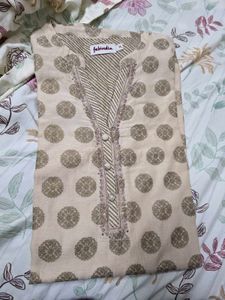 Fabindia Ethnic Motifs Silk Mandarin Collar Kurti
