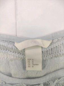 Light Blue Lace Trim Top